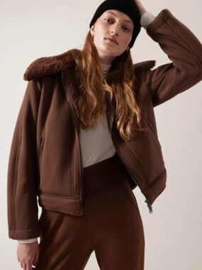 NWT ATHLETA | Westbound Sherpa Jacket In Mahogany Sz M